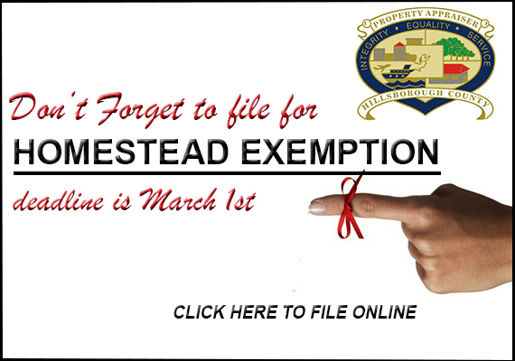 Homestead exemption deadline is March 1